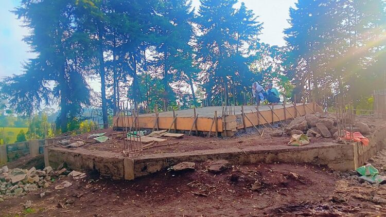 የጎፎሬ ደብረ መንክራት በአታ ለማርያም ቤተክርስቲያን ህንፃ ግንባት ሥራ በአንድ ሳምንት ውስጥ የመሠረቱ ሥራ በዚህ ደረጃ ላይ