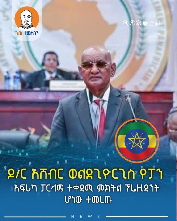 ዶ/ር አሸብር ወልደጊዮርጊስ የፓን አፍሪካ ፓርላማ ተቀዳሚ ምክትል ፕሬዚዳንት ሆነው ተመረጡ