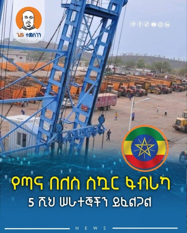 የጣና በለስ ስኳር ፋብሪካ 5 ሺህ ሠራተኞችን ይፈልጋል