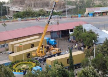 የመቄዶንያ ግዙፍ ሕንፃ ግንባታ ማጠናቀቂያ 11 ኮንቴነር የፊኒሺንግ ዕቃዎችና ማሽነሪዎች ገቢ ተደረጉ
