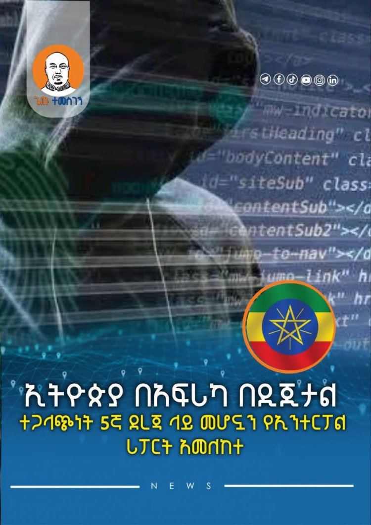 ኢትዮጵያ በአፍሪካ በዲጂታል ተጋላጭነት 5ኛ ደረጃ ላይ መሆኗን የኢንተርፖል ሪፖርት አመለከተ